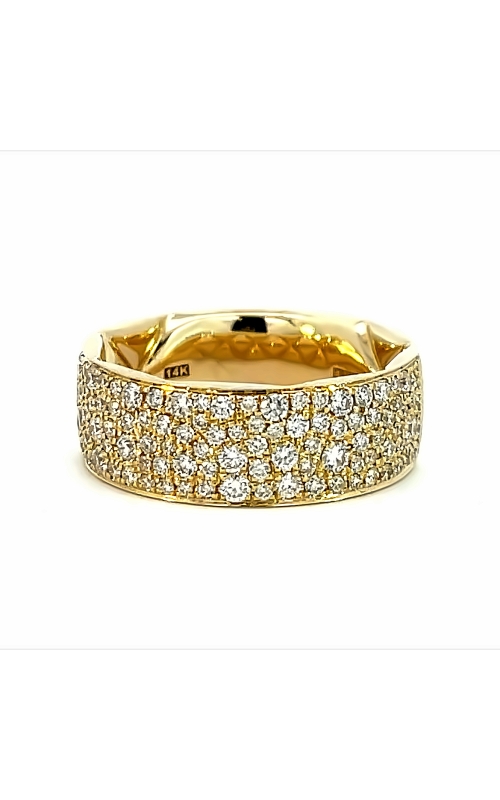 14K Yellow Gold Pave Ladies Wedding Band