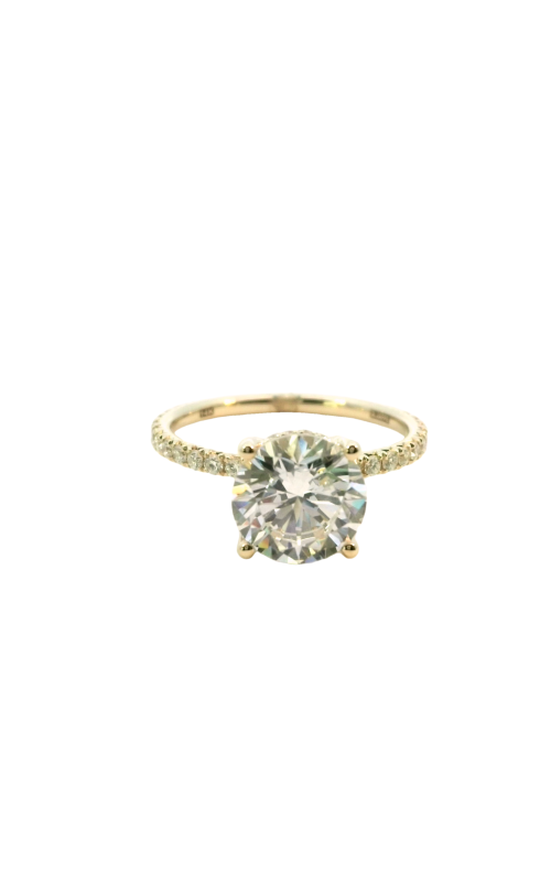 14K Yellow Gold Halo Engagement Ring