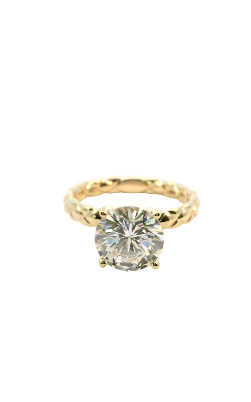 14K Yellow Gold Halo Engagement Ring