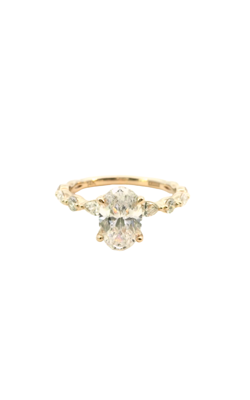 14K Yellow Gold Halo Engagement Ring