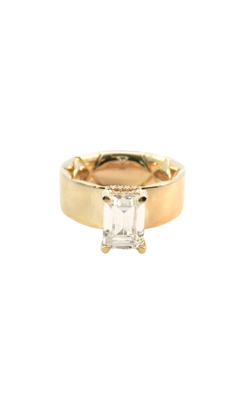 14K Yellow Gold Halo Engagement Ring