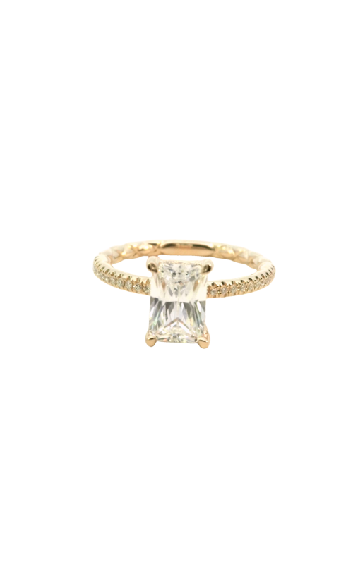 14K Yellow Gold Halo Engagement Ring