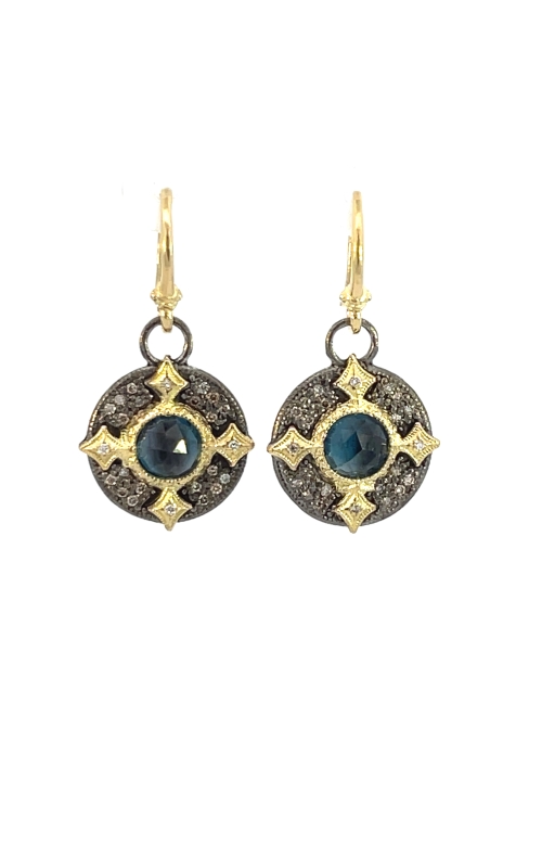 Sterling Silver (925), 18K Yellow Gold, Gemstone and Diamond Gemstone Earrings