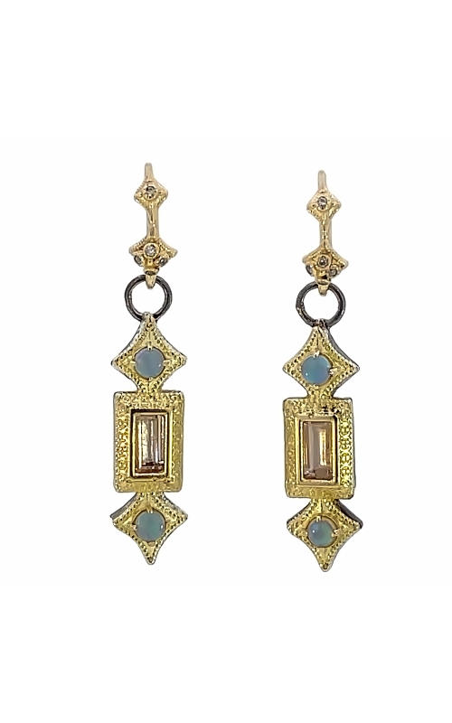 18k Yellow Gold Drop and Gemstone Earrings