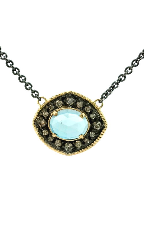 Sterling Silver (925) and 18K Yellow Gold Gemstone Necklace