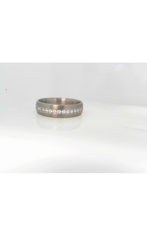 14K White Gold Channel Gents Wedding Band