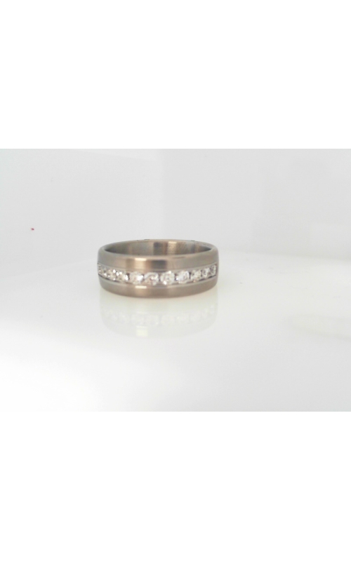 14K White Gold Channel Gents Wedding Band