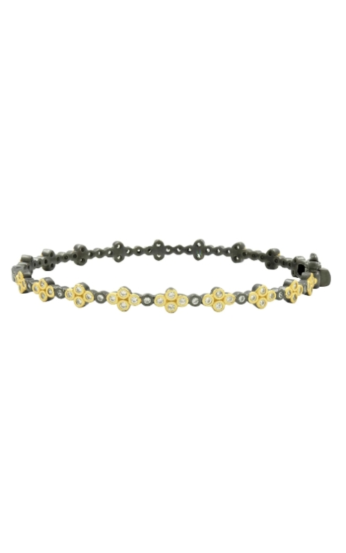 Sterling Silver (925), 14K Yellow Gold Plated and Black Rhodium Plated Bangle and CZ Bracelet