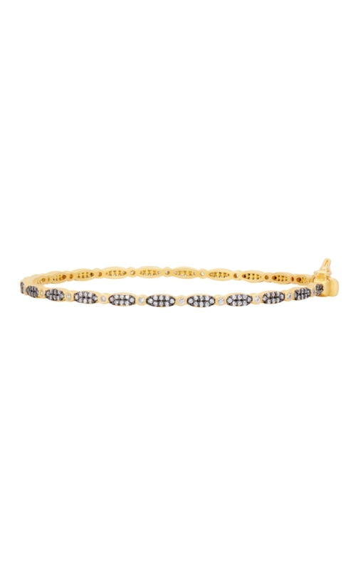 Sterling Silver (925) and 14K Yellow Gold Bangle Bracelet