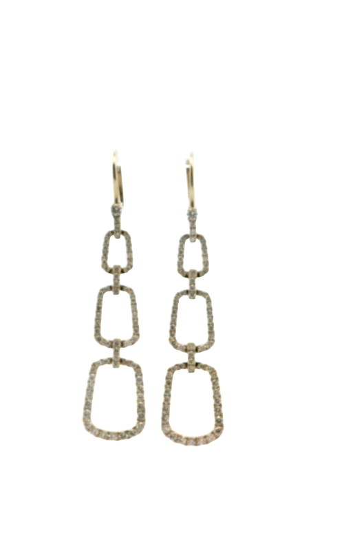 14k Yellow Gold Drop and Diamond Earrings