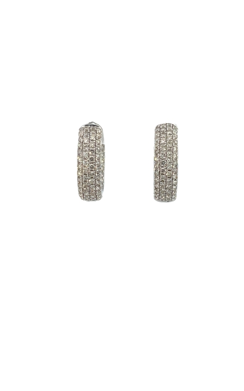 14 White Gold Hoop and Diamond Earrings