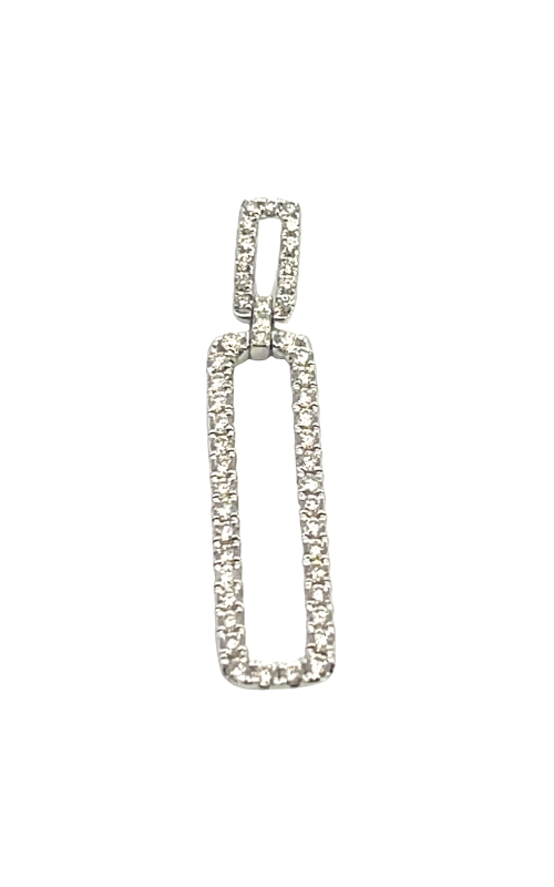 14K White Gold Diamond and Pendant Necklace