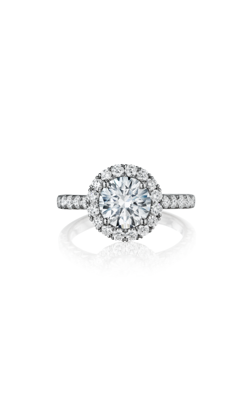 18K White Gold Halo and Diamond Engagement Ring