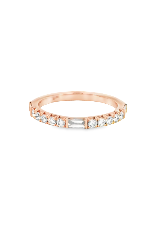 14K Rose Gold Prong Ladies Wedding Band