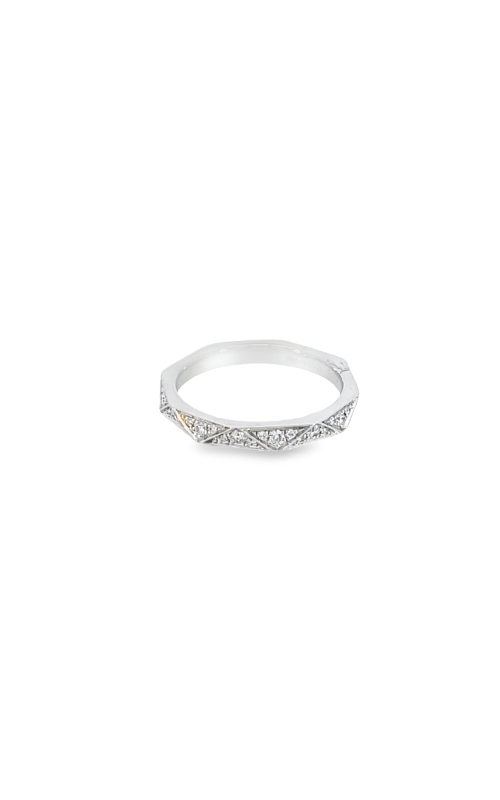 14K White Gold Pave Ladies Wedding Band