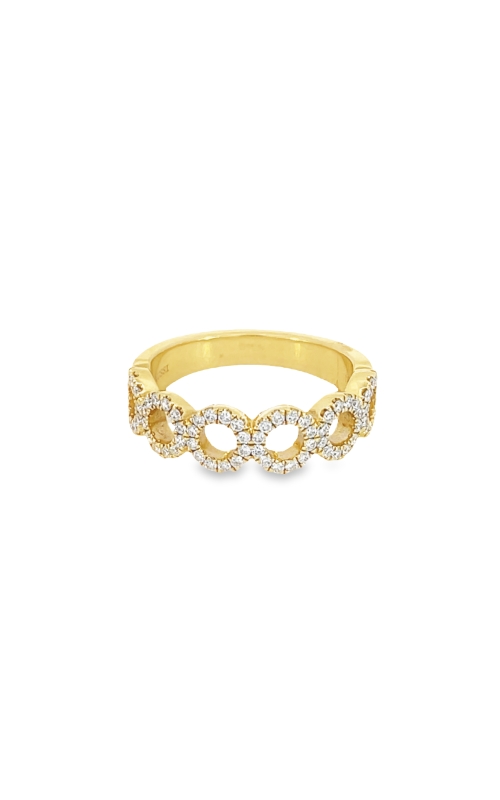 18K Yellow Gold Pave Ladies Wedding Band