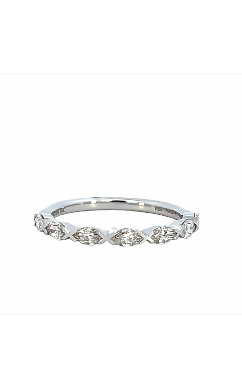 18K White Gold Prong Ladies Wedding Band