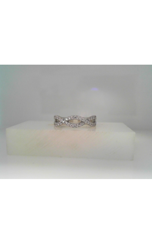 14K White Gold Pave Ladies Wedding Band