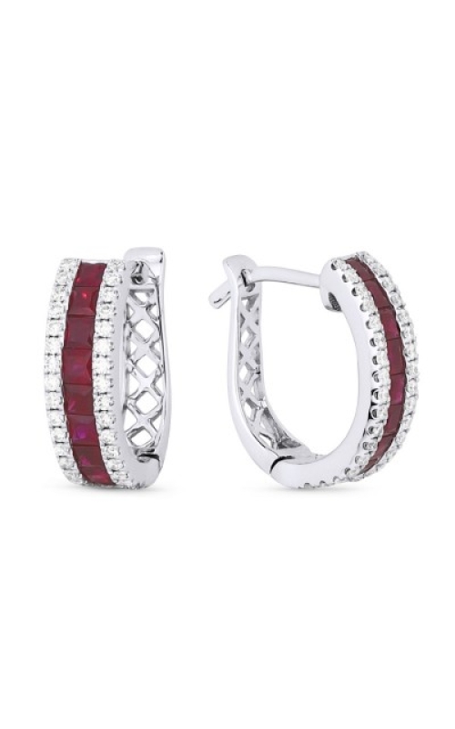 14 White Gold Hoop and Gemstone Earrings