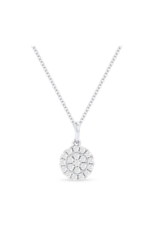 14K White Gold Diamond and Pendant Necklace