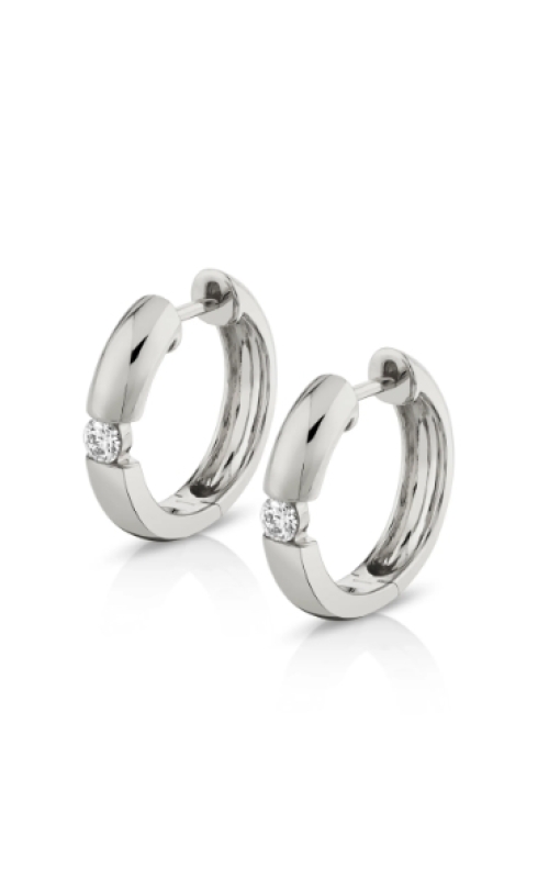 14 White Gold Huggies and Diamond Earrings