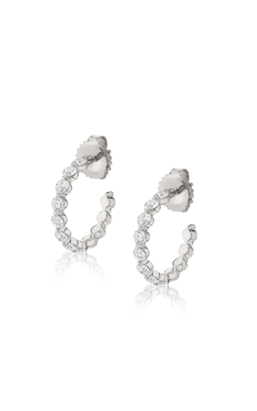 14 White Gold Huggies and Diamond Earrings