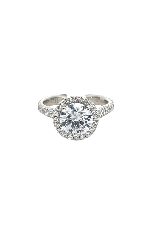 18K White Gold Halo and Diamond Engagement Ring