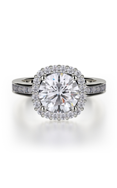 18K White Gold Diamond, Halo and Semi-Mount Engagement Ring