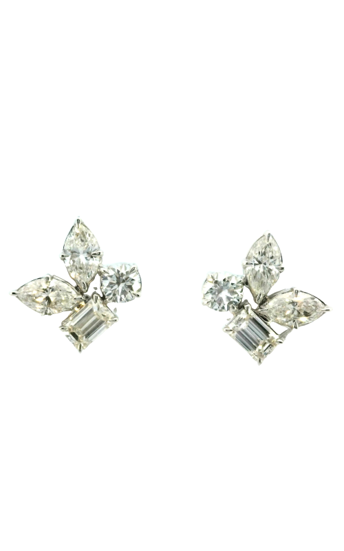 18k White Gold Stud and Diamond Earrings