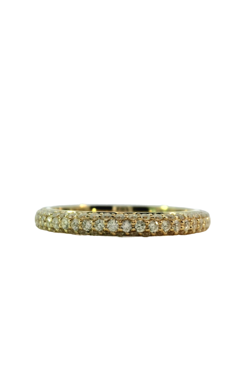 18K Yellow Gold Pave Ladies Wedding Band