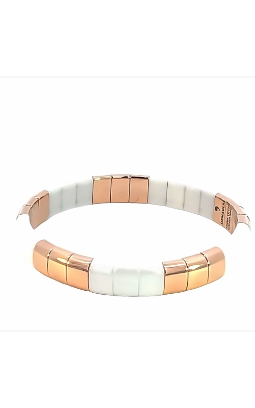 Roberto Demeglio 18 Karat Rose Gold Overlay Ceramic Stretch Bracelet